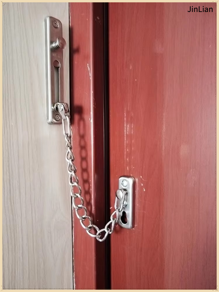 Security Chain Door - 1 ชิ้น โซ่ประตูสเตนเลสสตีล ตัวล็อกประตูตู้เฟอร์นิเจอร์ ตัวล็อกโซ่ประตูเพื่อความปลอดภัย ป้องกันการโจรกรรม